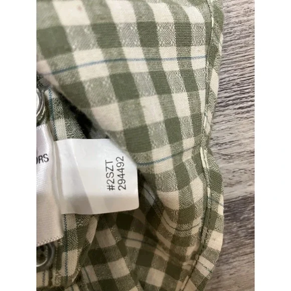 Orvis Mens M Outdoor Long Sleeve Shirt Plaid Green Organic Cotton Blend Button - Picture 9 of 10